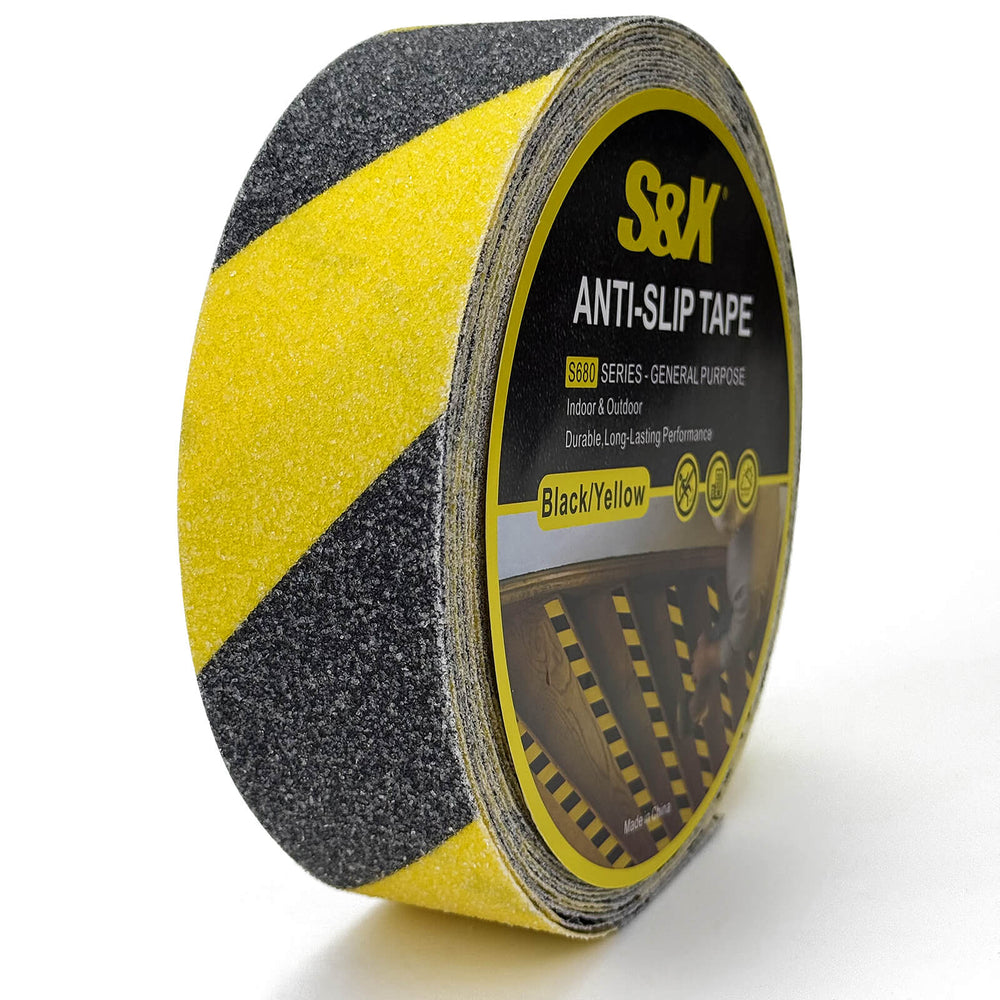 S&X Heavy-Duty Anti-Slip Tape with Hazard Warning Stripes