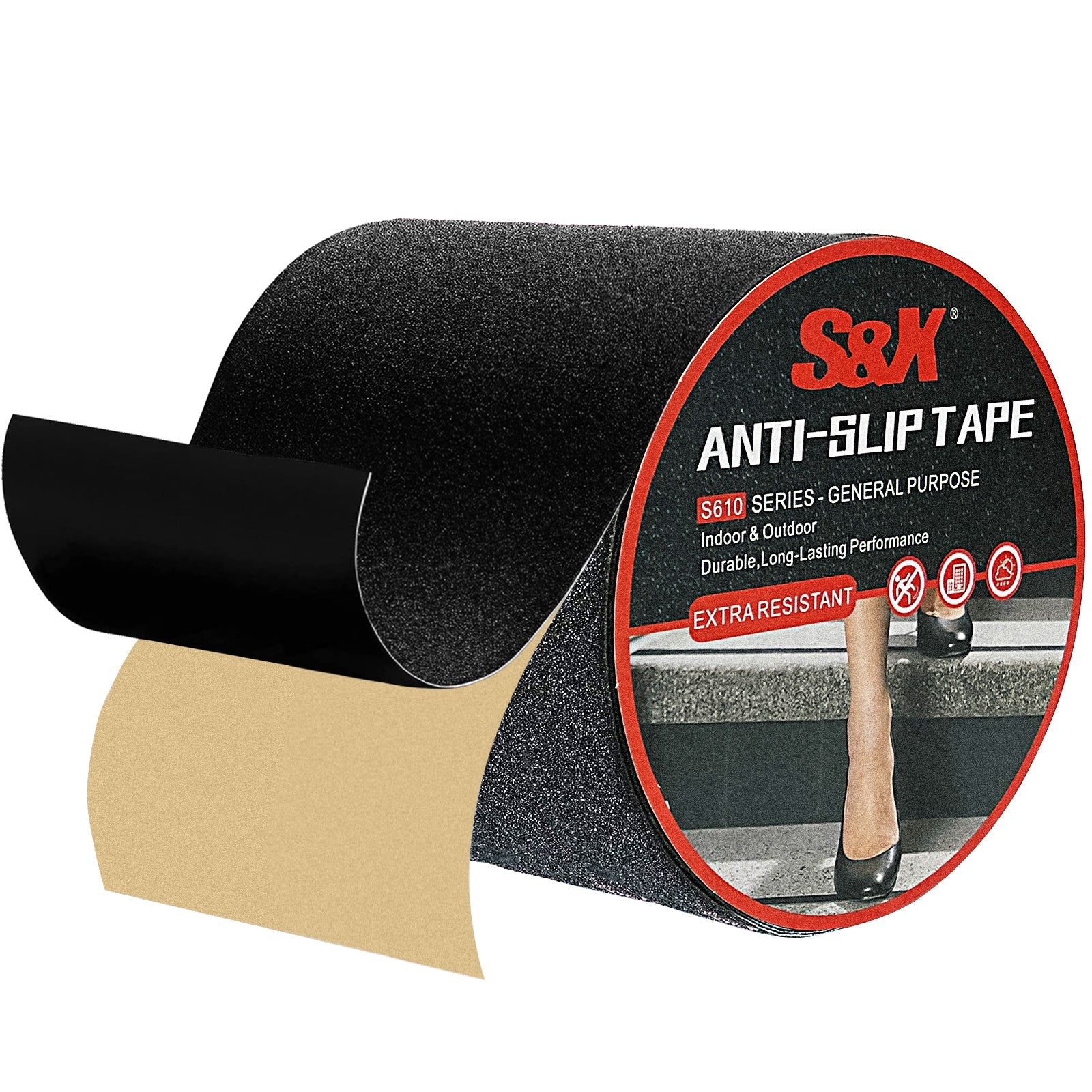 S610 Commercial Anti-Slip Tape — 60-Grit Standard Heavy-Duty