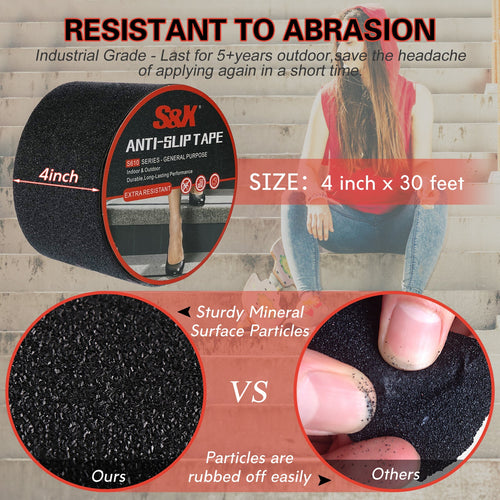 S610 Commercial Anti-Slip Tape — 60-Grit Standard Heavy-Duty