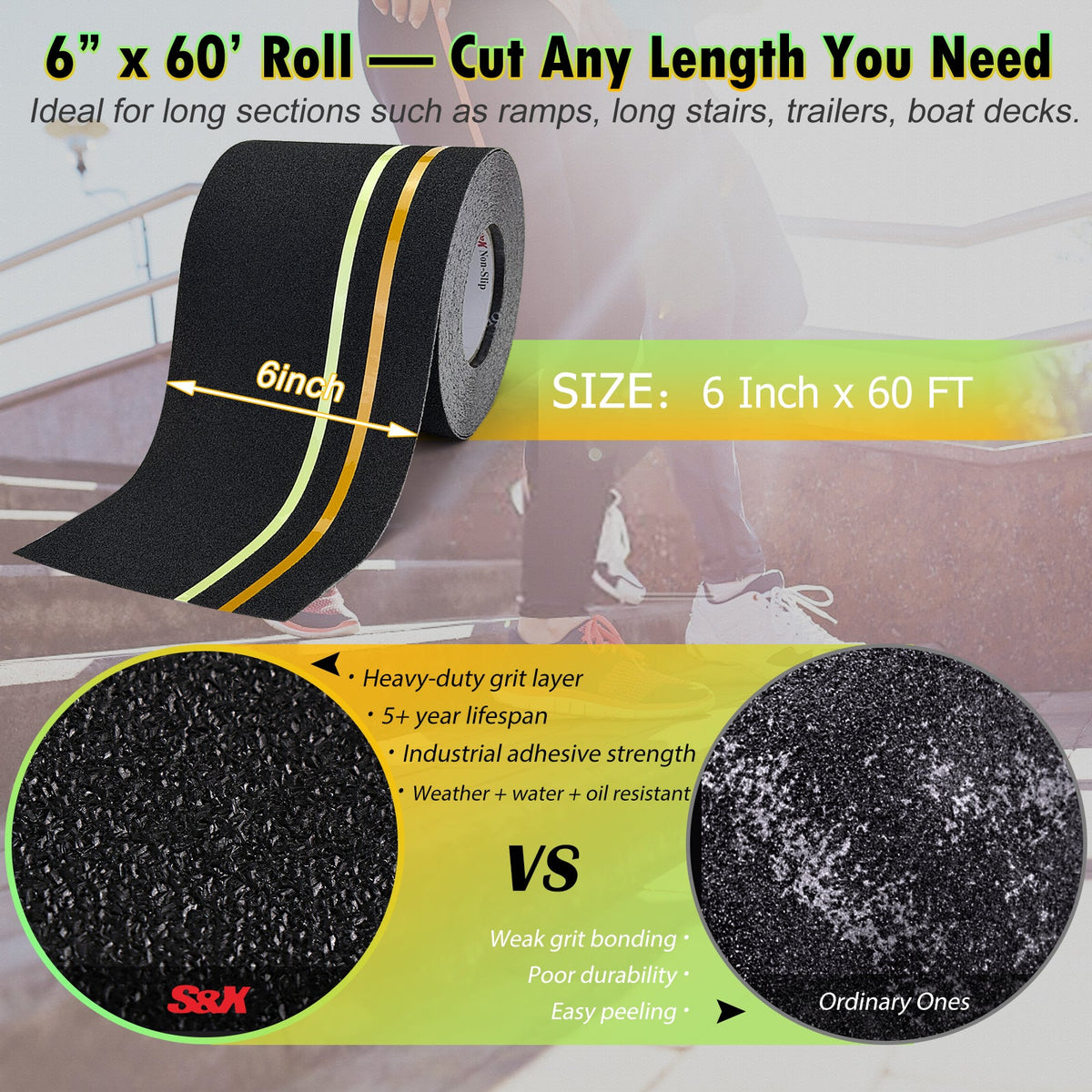 S610RG Dual Action — Reflective + Glow-in-the-Dark Anti-Slip Tape