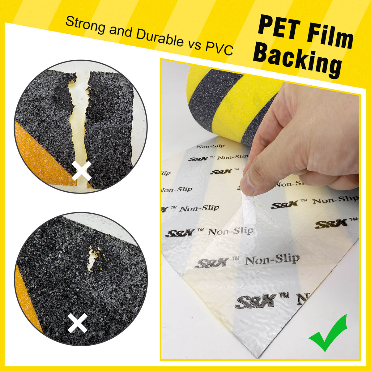 S680 Heavy-Duty Hazard Anti-Slip Tape — OSHA Yellow & Black