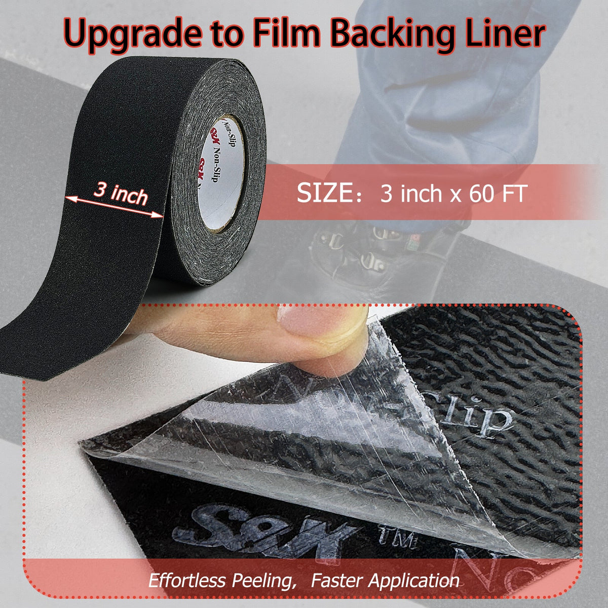S810 Premium Anti-Slip Tape — 80-Grit PET-Backed Traction