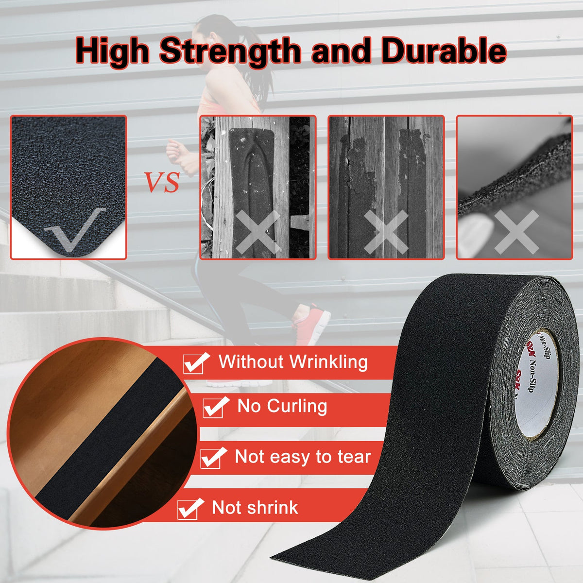 S810 Premium Anti-Slip Tape — 80-Grit PET-Backed Traction