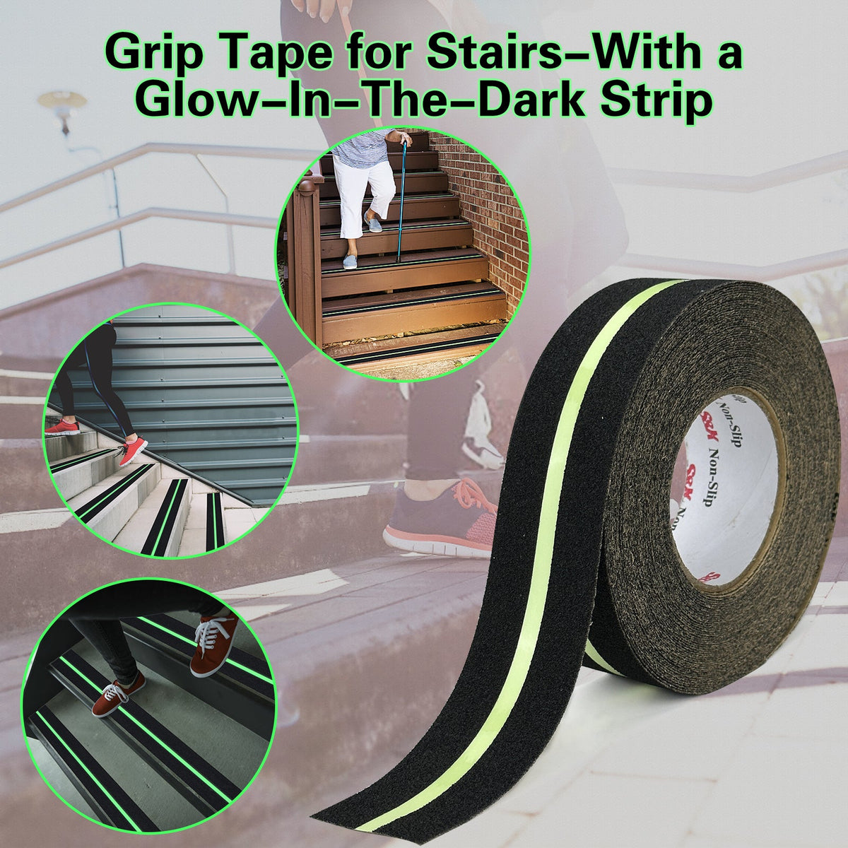 S690 Glow-in-the-Dark Anti-Slip Tape — Photoluminescent Emergency