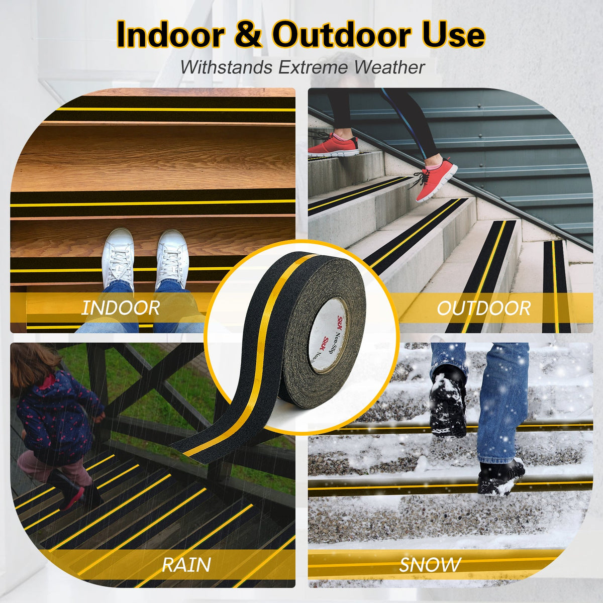 S610R Reflective Anti-Slip Tape — Indoor + Outdoor with Reflective Edge