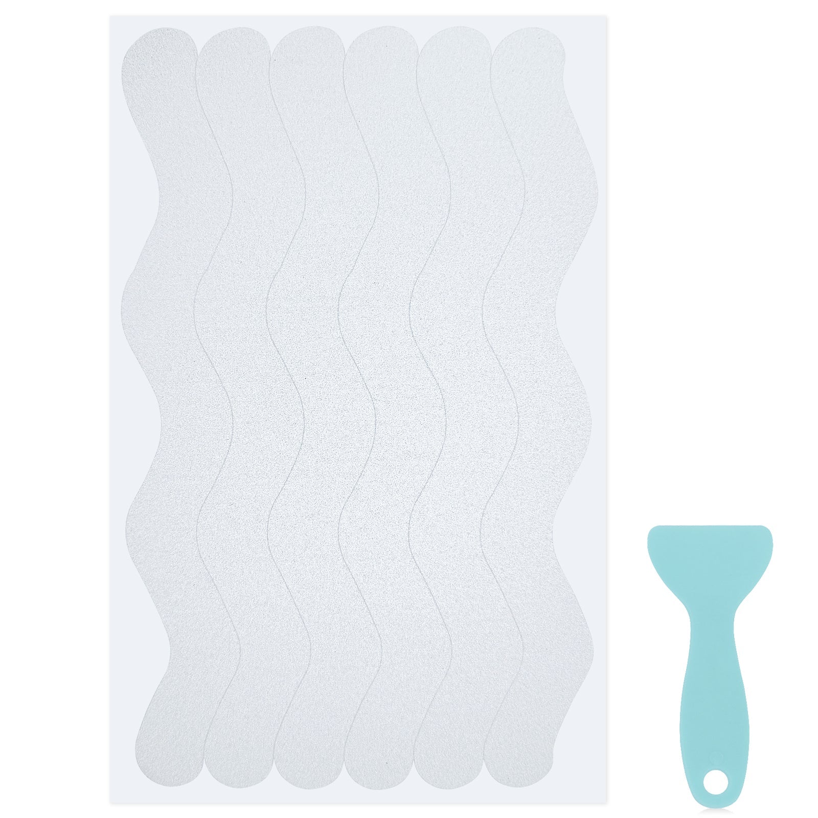 Clear wave anti-slip shower strips