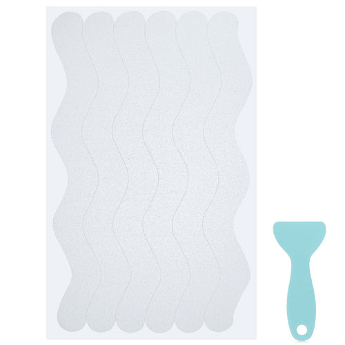 Clear wave anti-slip shower strips